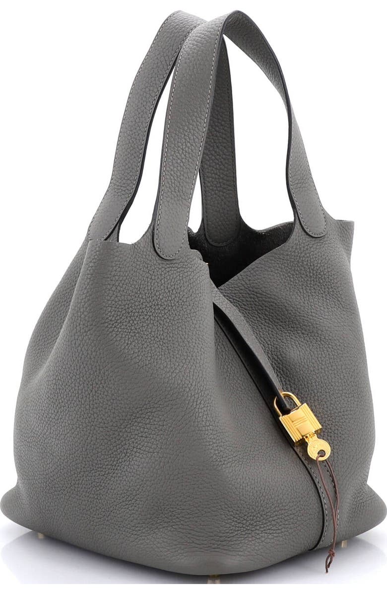 Pre-Owned Hermes Picotin Lock Bag Clemence MM, Alternate, color, Gris Meyer