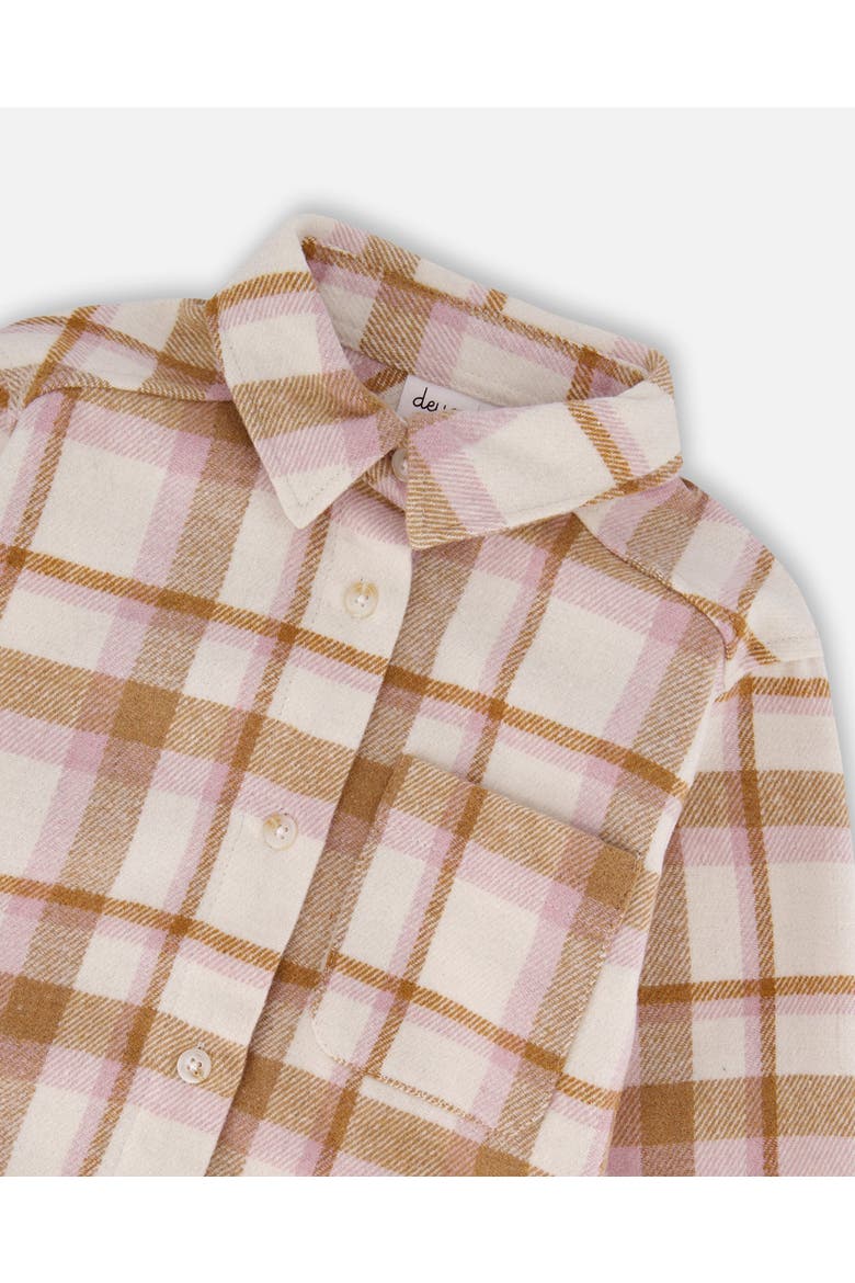 Plaid Overshirt, Alternate, color, Off-White, Beige and Pink