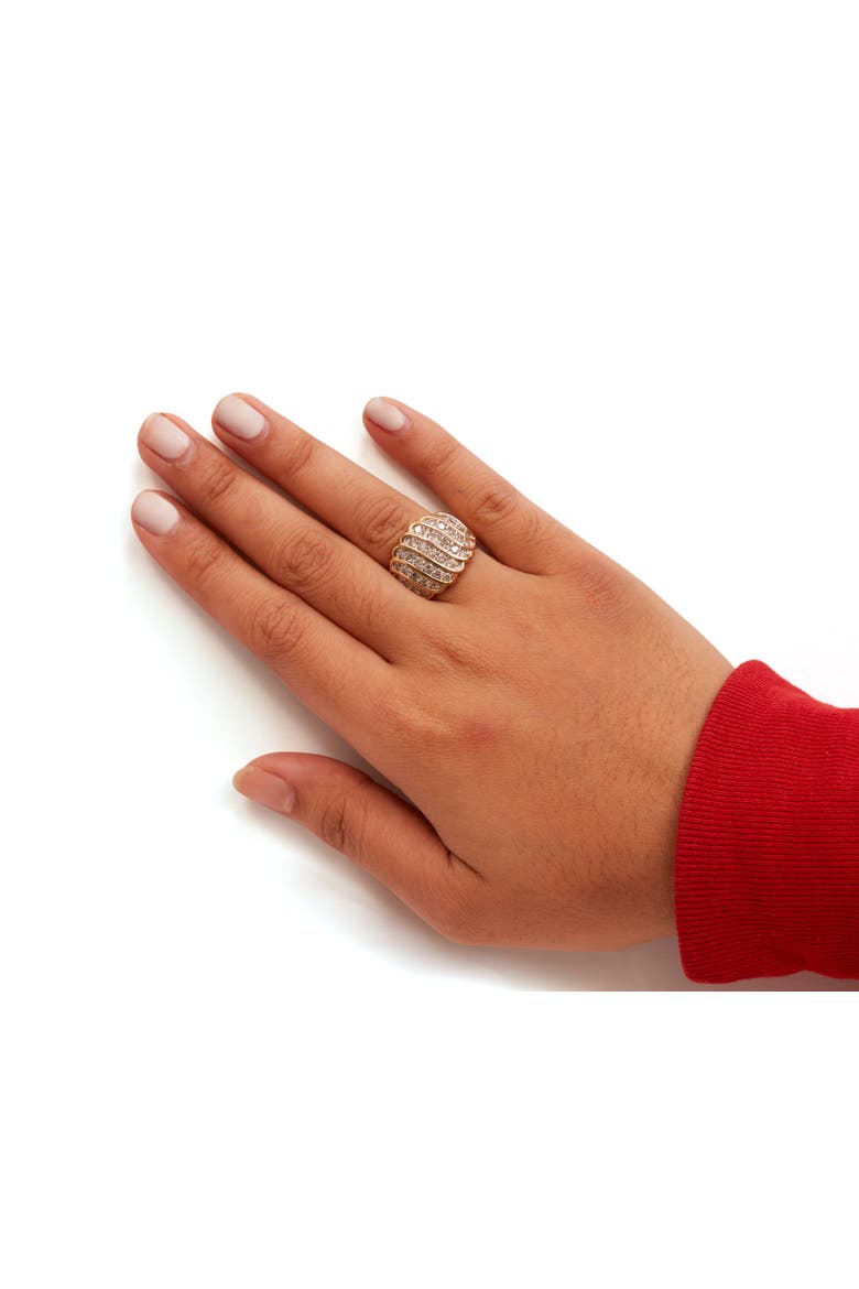 14K Yellow Gold Plated Silver 2.00 Cttw Diamond Multi Row Band Ring, Alternate, color, Yellow