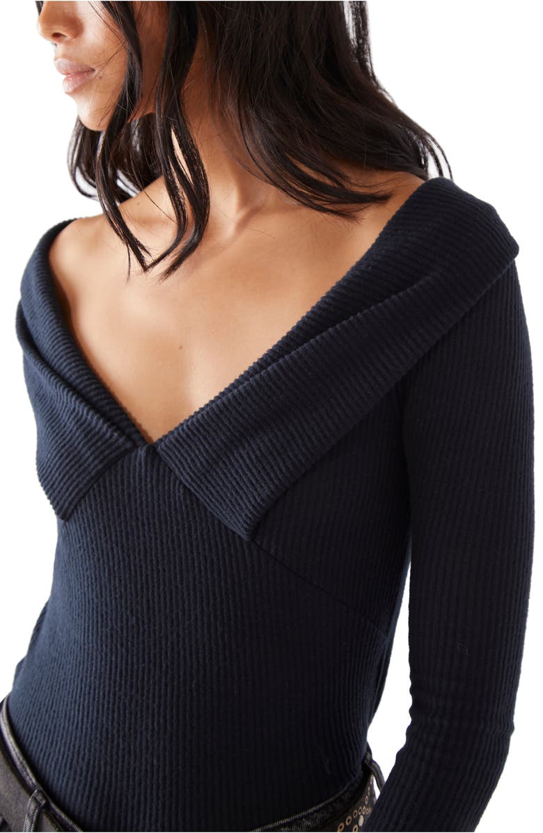 Free People Hot Stuff Rib V-Neck Top, Alternate, color,