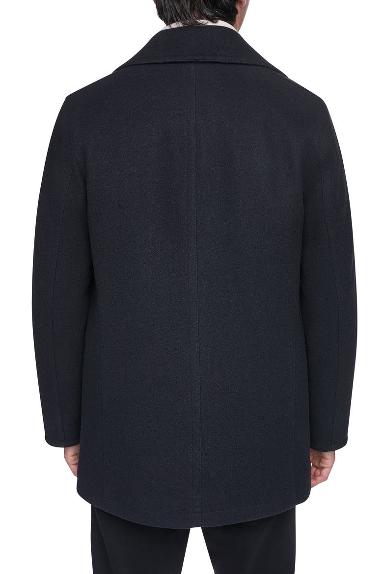 Double Breasted Peacoat, Alternate, color, BLACK