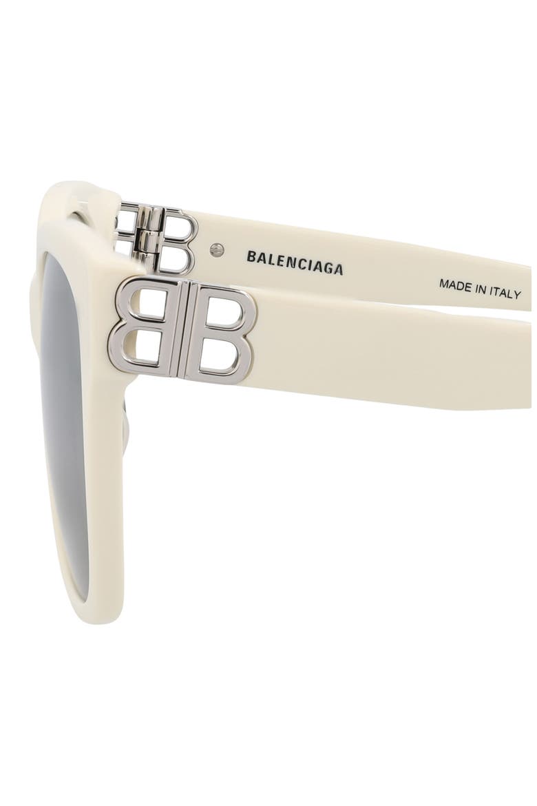 57mm Square Sunglasses, Alternate, color, WHITE SILVER SILVER