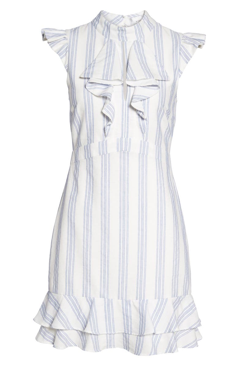 Adelyn Rae Stripe Ruffle Sheath Dress, Alternate, color,