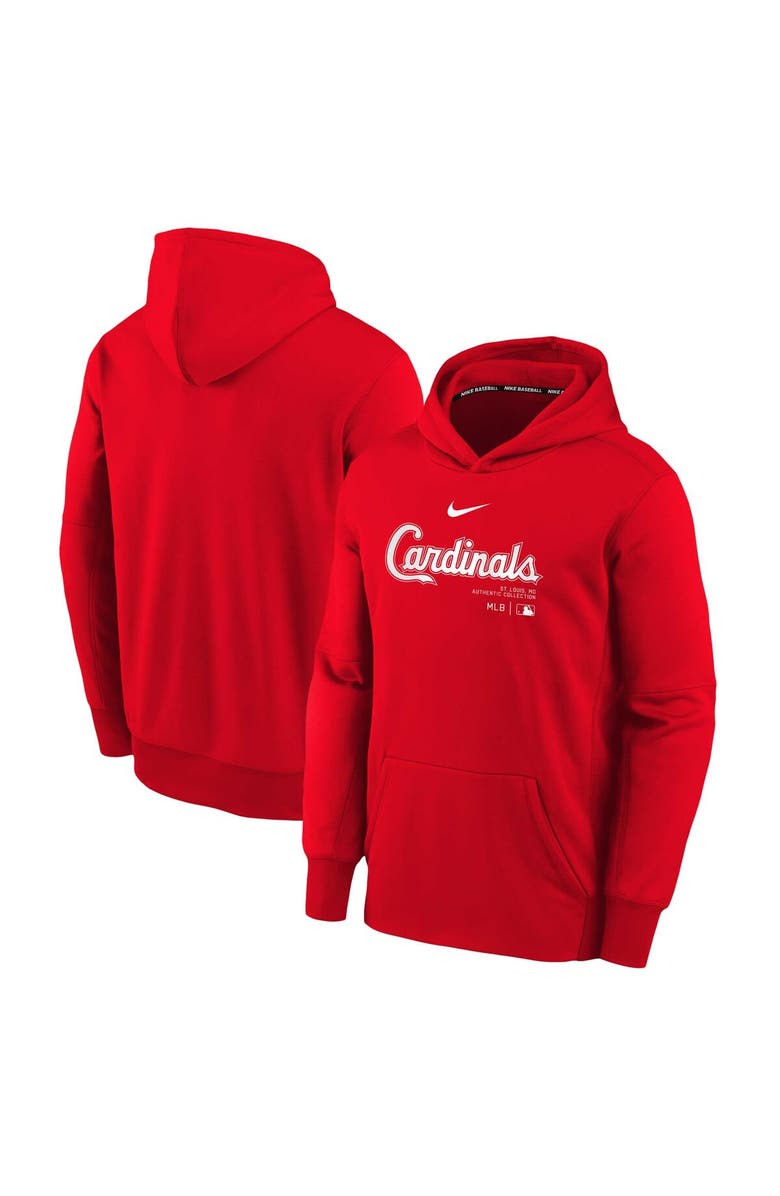 Nike Youth Nike Red St. Louis Cardinals Authentic Collection Performance Pullover Hoodie, Alternate, color, 