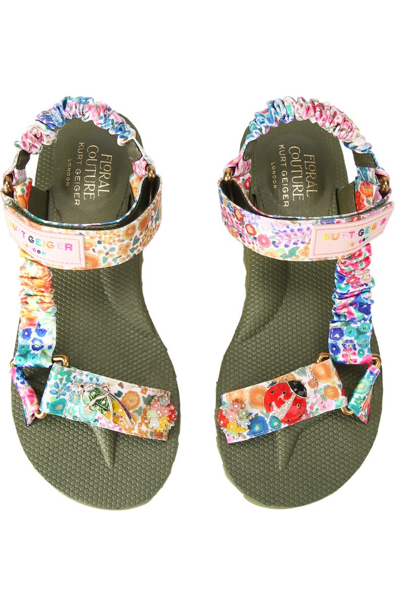 Kurt Geiger London Floral Couture Orion Ankle Strap Platform Wedge Sandal, Alternate, color,