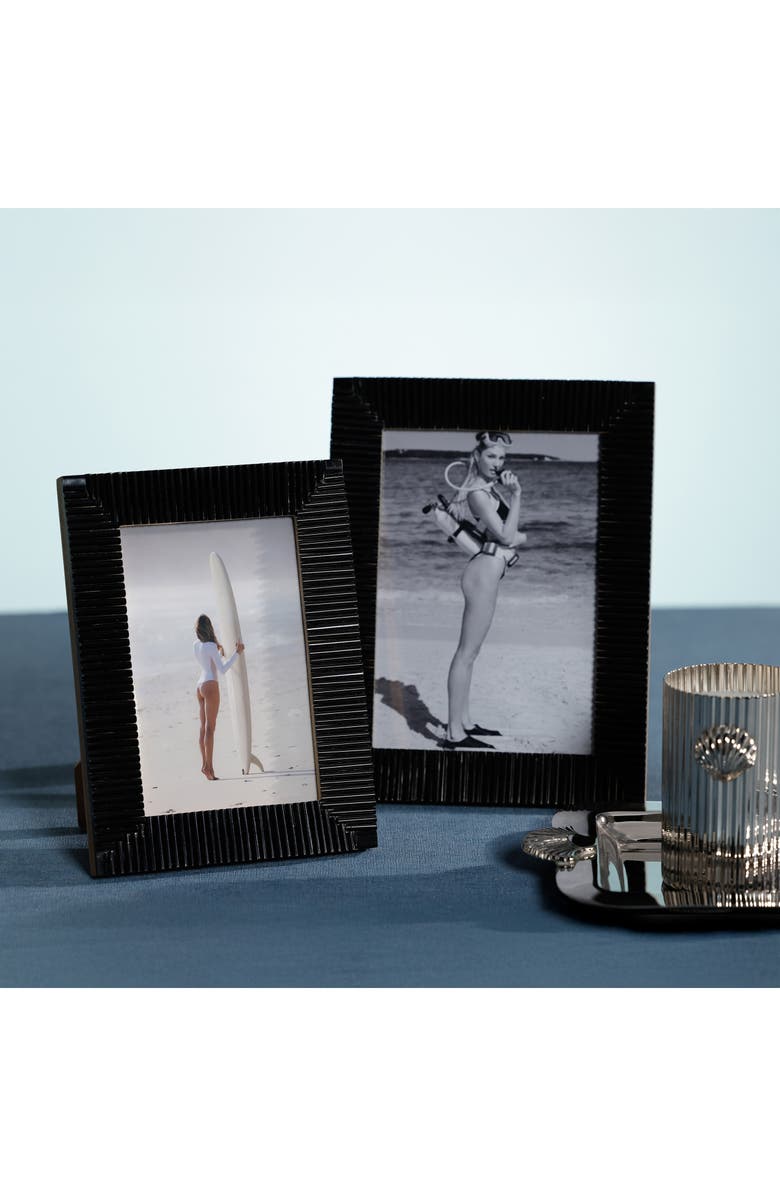 Zodax Nubia Ribbed 6.5 x 8.5 Photo Frame, Alternate, color, Black
