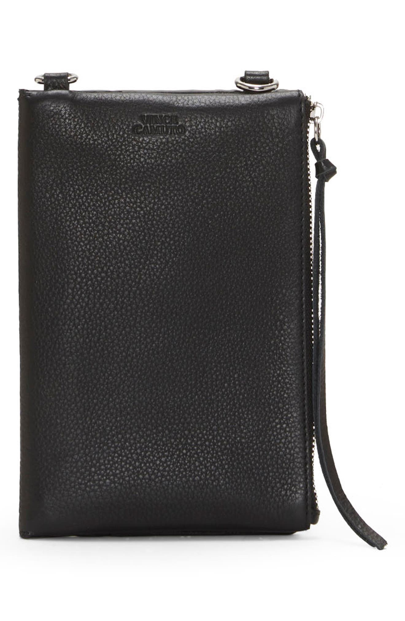 Vince Camuto Rylan Leather Phone Crossbody Bag, Alternate, color, 