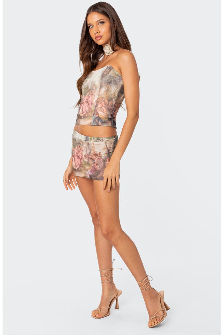 Tapestry Print Mesh Skirt, Alternate, color, MIX