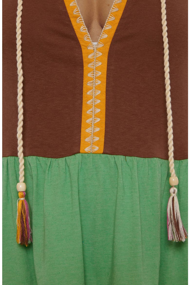 Lagos Embroidered Colorblock Cover-Up Minidress, Alternate, color, SEA GRASS