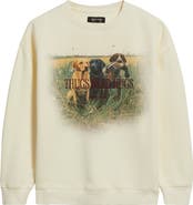 SANTO STUDIO Embroidered Thugs Need Hugs Fleece Graphic Sweatshirt