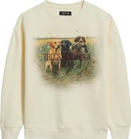 SANTO STUDIO Embroidered Thugs Need Hugs Fleece Graphic Sweatshirt