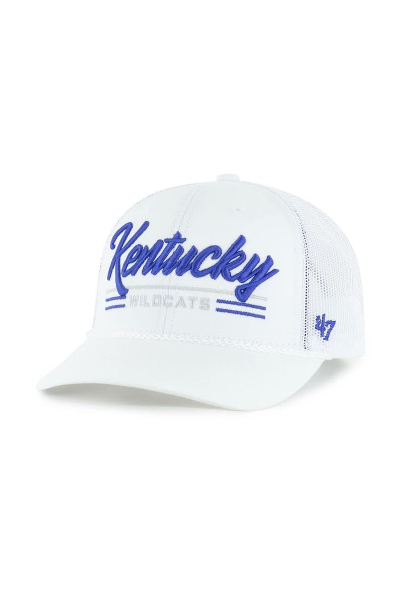 '47 Men's '47 White Kentucky Wildcats Garner Rope Trucker Adjustable Hat, Main, color, White