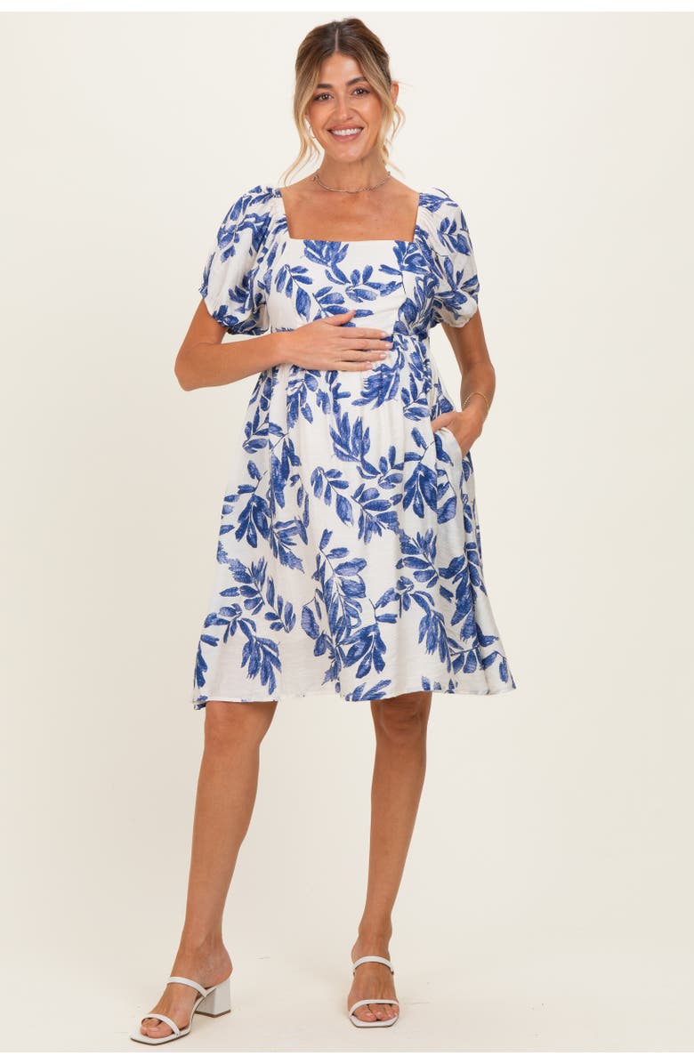 PinkBlush Floral Puff Sleeve Dress, Main, color, Blue