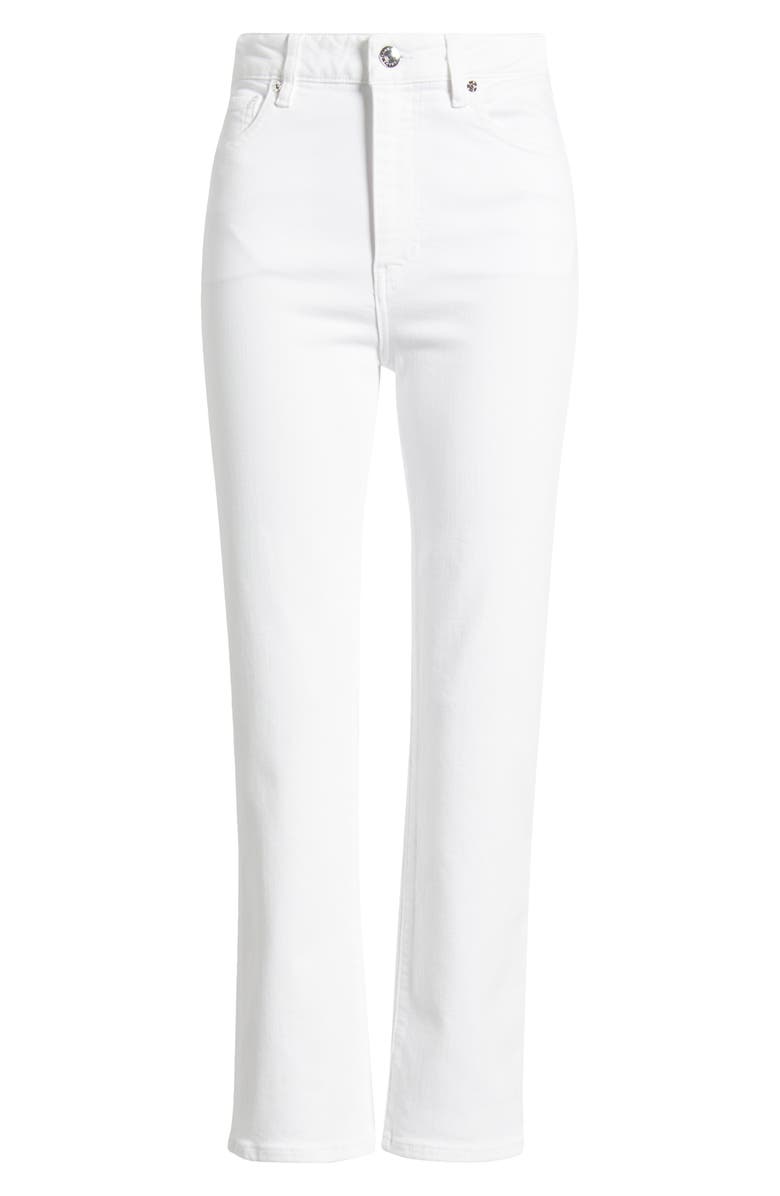 FRAME The Pencil Crop High Waist Ankle Slim Straight Leg Jeans, Alternate, color, White