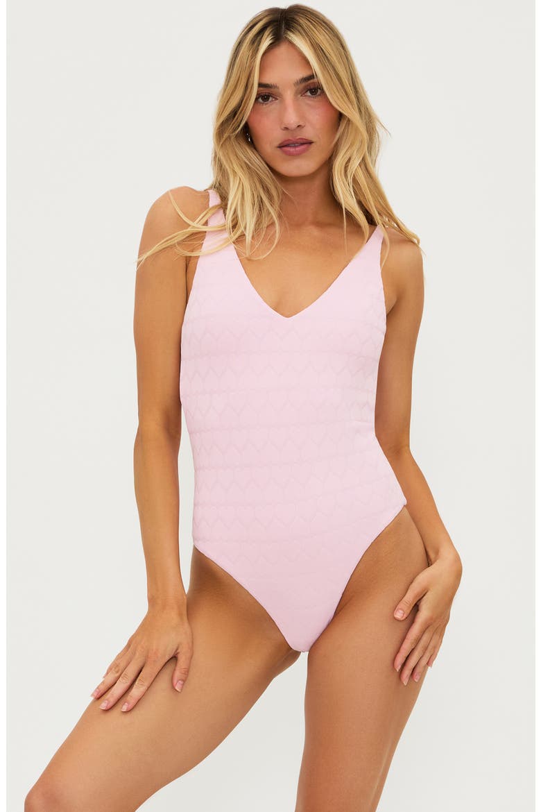 Reese Heart One-Piece Swimsuit, Alternate, color, PINK SANDS