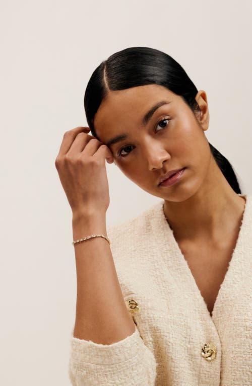 Ted Baker Isela Cubic Zirconia Baguette Bracelet In Gold Tone/clear Crystal