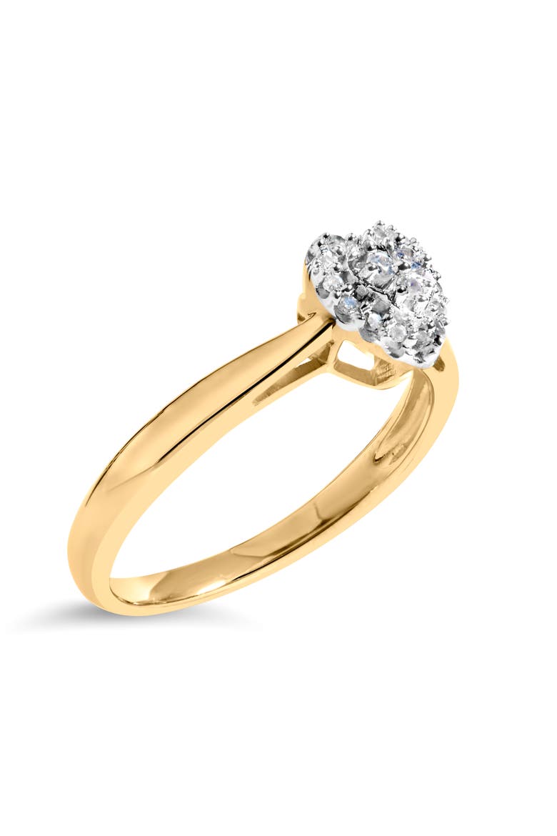 10K Yellow Gold 1/10 Cttw Diamond Heart and Halo Promise Ring, Alternate, color, Yellow Gold