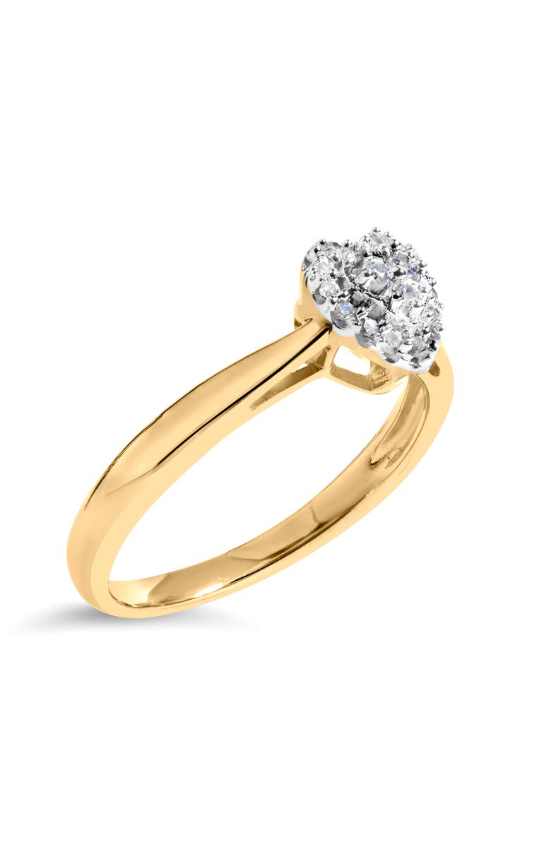 Haus of Brilliance Silver 1/10 Cttw Round Diamond Heart Engagement Ring, Alternate, color, Yellow