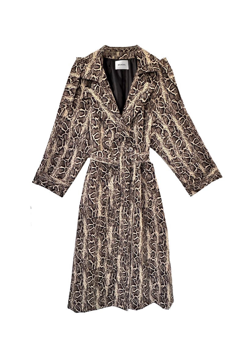 Aria Double Breasted Trench, Main, color, Python