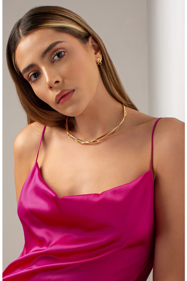 Conchi huggie earrings, Alternate, color, GOLD PLATE