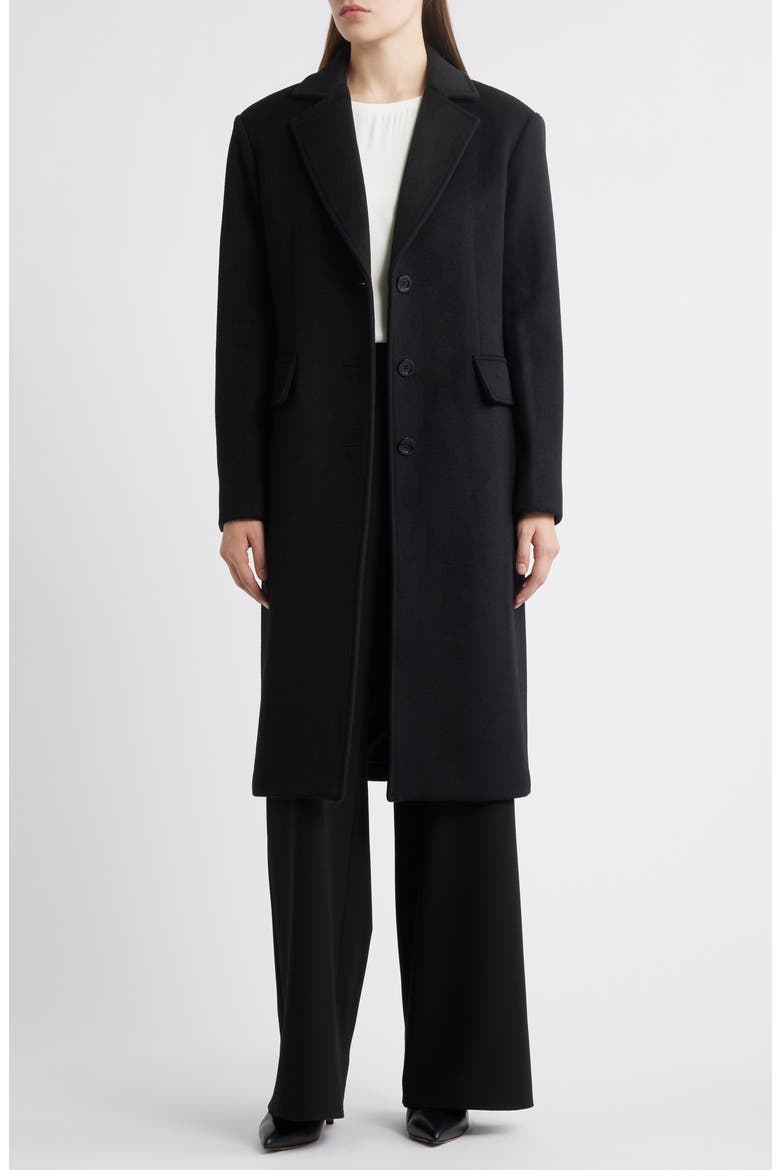 Fitted Longline Coat, Alternate, color, BLACK