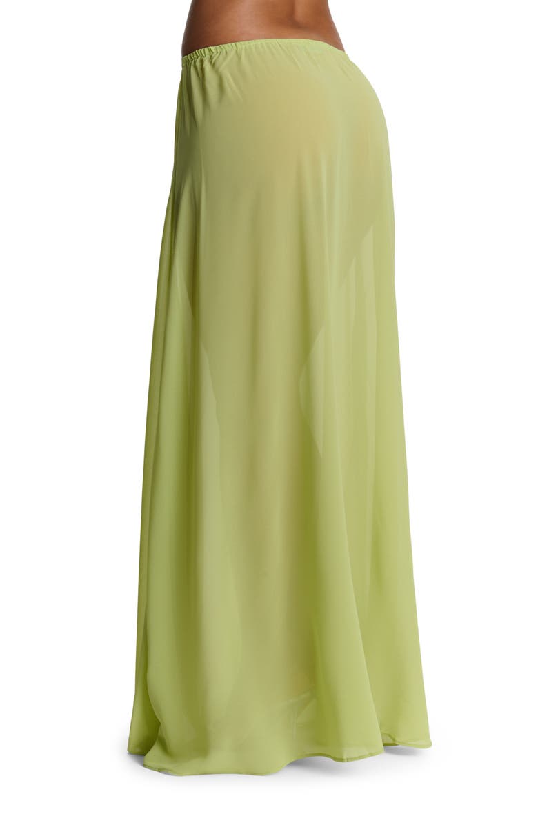 Naked Wardrobe Chiffon A-Line Maxi Skirt, Alternate, color, Chartreuse
