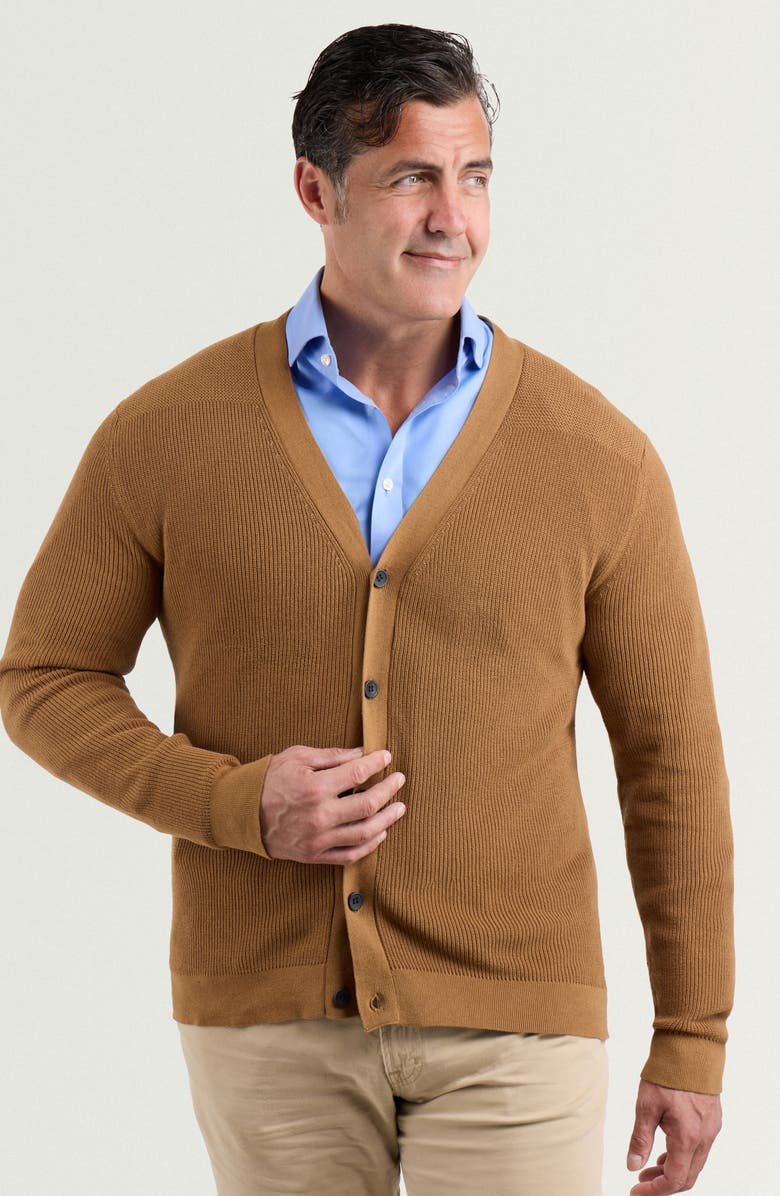 XRAY V-Neck Sweater Cardigan, Alternate, color, British Khaki