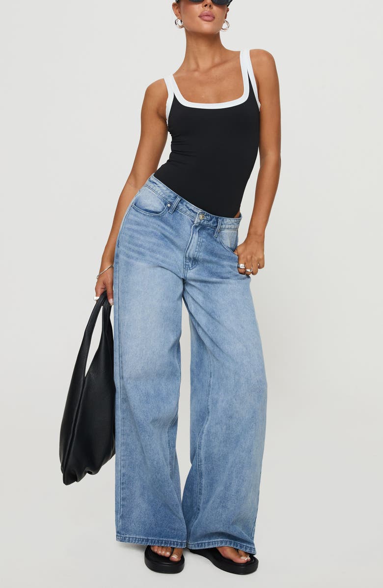 Princess Polly Astrea Contrast Trim Bodysuit, Alternate, color, 