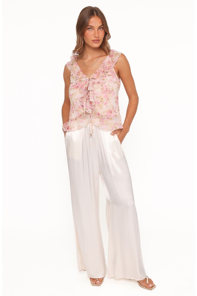 Ismena Tie Front Top, Alternate, color, BLURRED PINK FLORAL