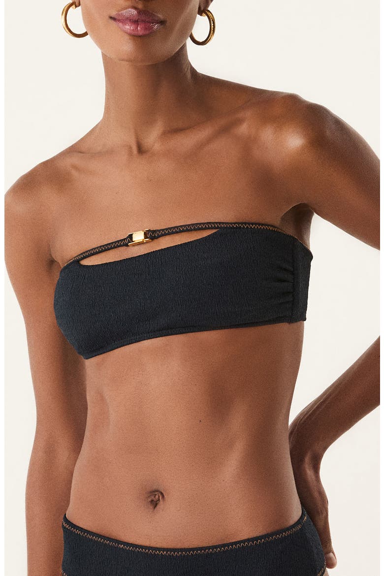 Mia Bandeau Bikini Top, Main, color, BLACK