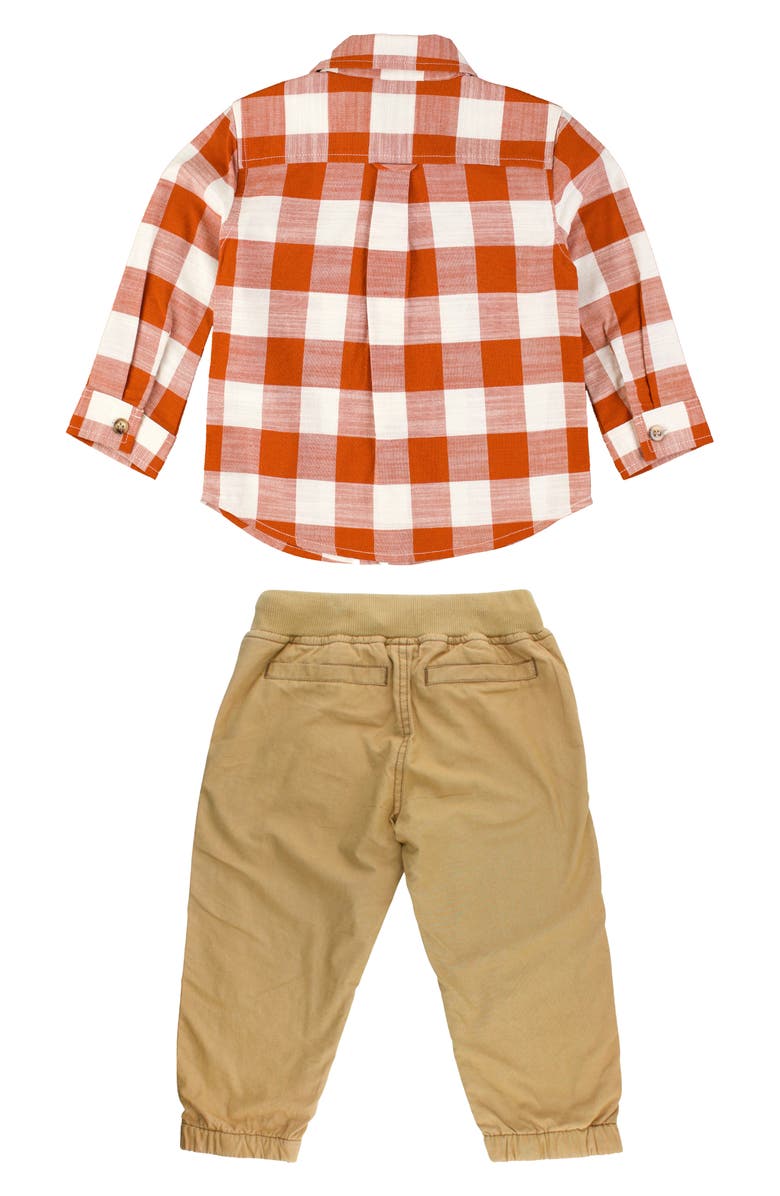 RuggedButts Plaid Button-Up Shirt & Joggers Set, Alternate, color, 