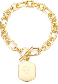 Adornia Monogram Initial Charm Chain Bracelet