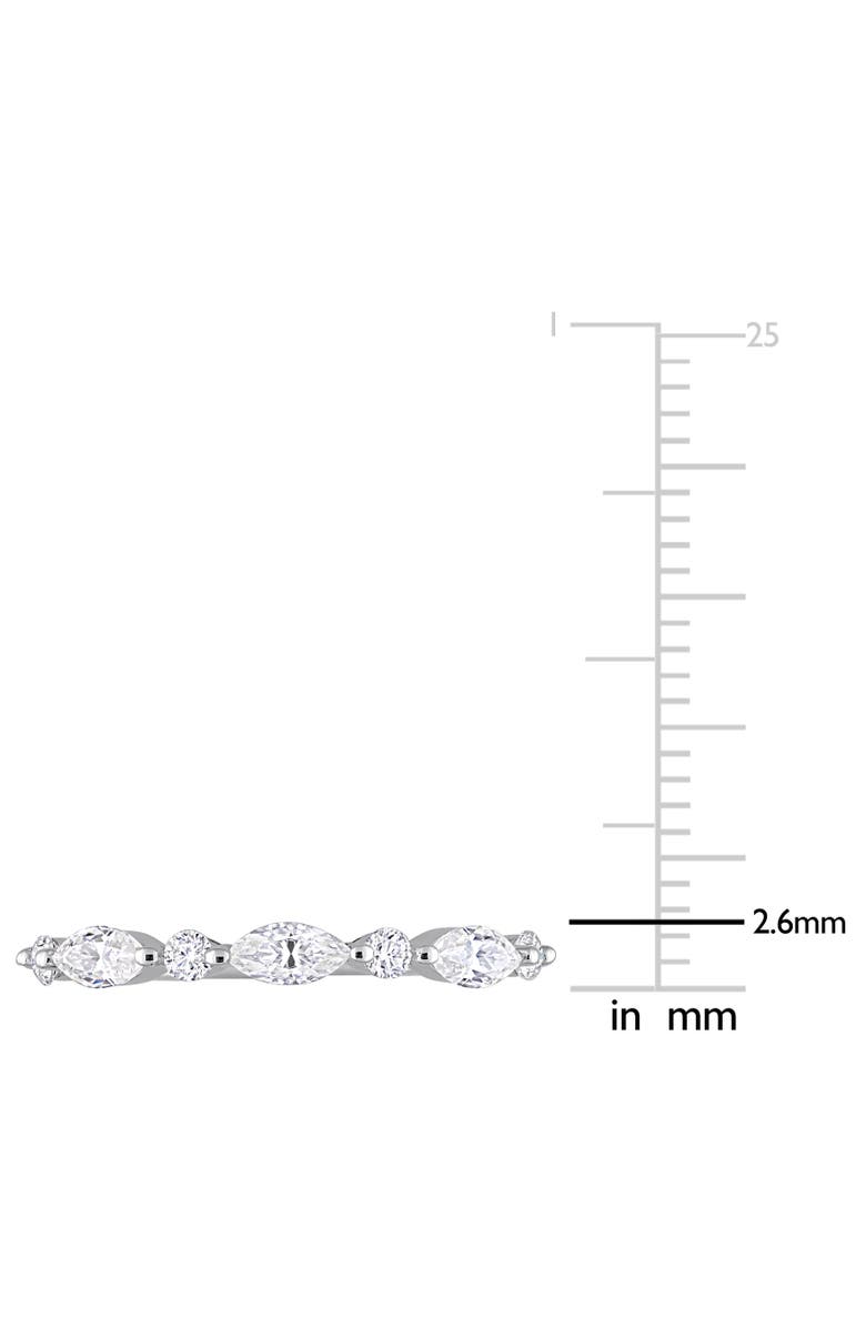 Julianna B. Moissanite Marquise Semi-Eternity Ring, Alternate, color, Sterling Silver