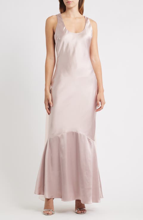 Aida Tie Back Satin Gown