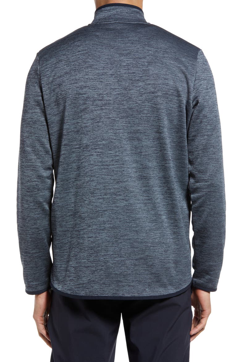 Fleece Half Zip Long Sleeve Pullover, Alternate, color, BLACK