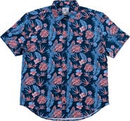 BURNSIDE Premier Tropical Print Short Sleeve Button Up Shirt