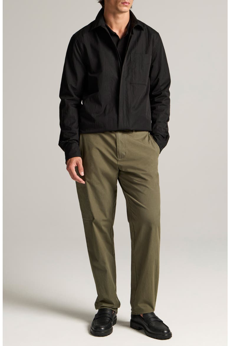 Cotton Blend Zip Shirt Jacket, Alternate, color, BLACK