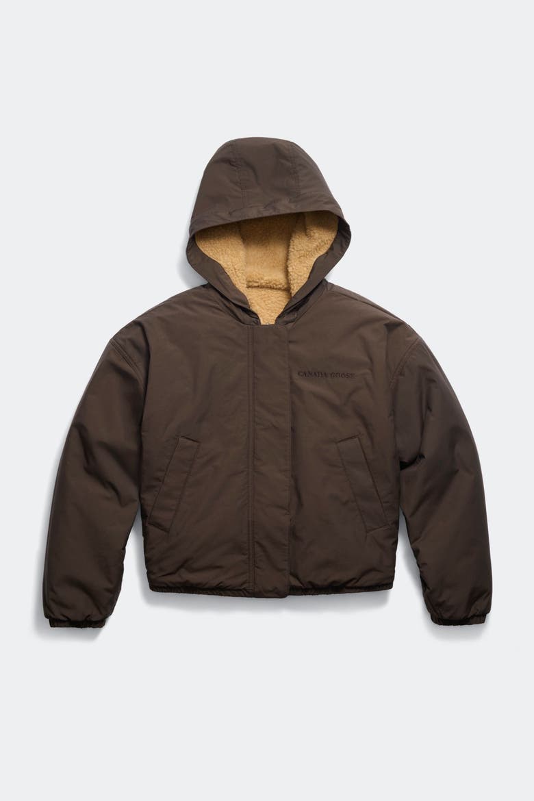 Alberni Reversible Fleece Bomber, Alternate, color, Ecru Beige/Terra