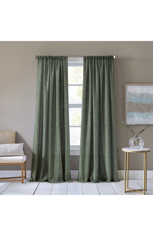 Dkny Set Of 2 Bouclé Chenille Curtain Panels In Olive