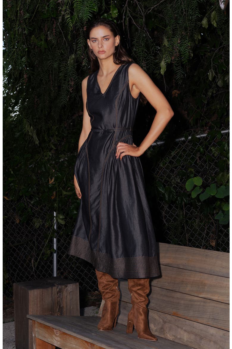 Bruni Sleeveless Fit & Flare Dress, Alternate, color, BLACK
