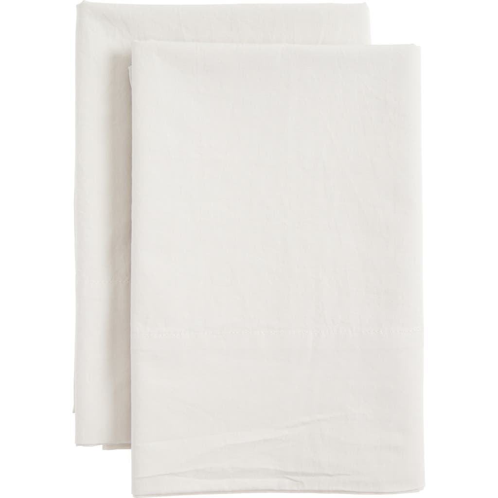 Parachute Set Of 2 Side Open Percale Cotton Pillowcases In White