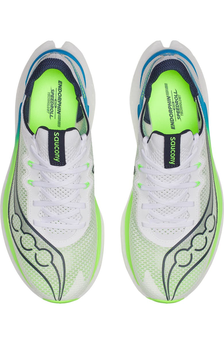 Saucony Endorphin Pro 5 Racing Shoe, Alternate, color, White/ Slime