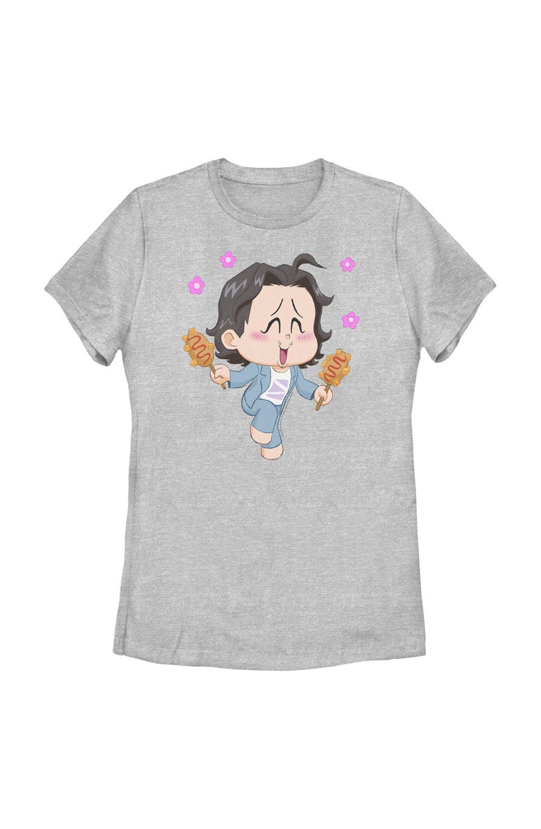 KPop Demon Hunters Women's KPop Demon Hunters Bobby Corn Dog  Graphic T-Shirt, Main, color, Athletic Heather