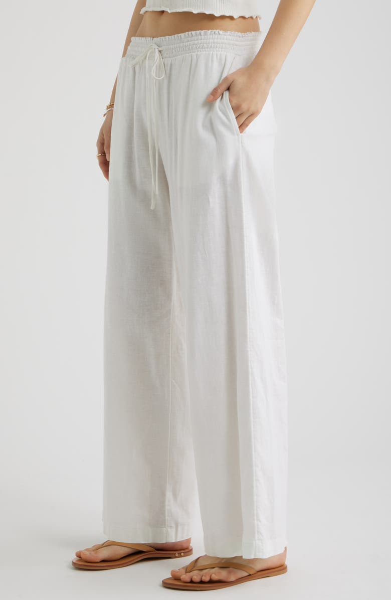 BP. Linen Blend Beach Pants, Alternate, color, White