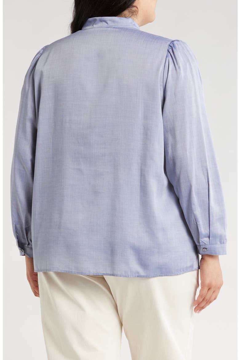 Aveline Tie Neck Button-Up Shirt, Alternate, color, ICE BLUE
