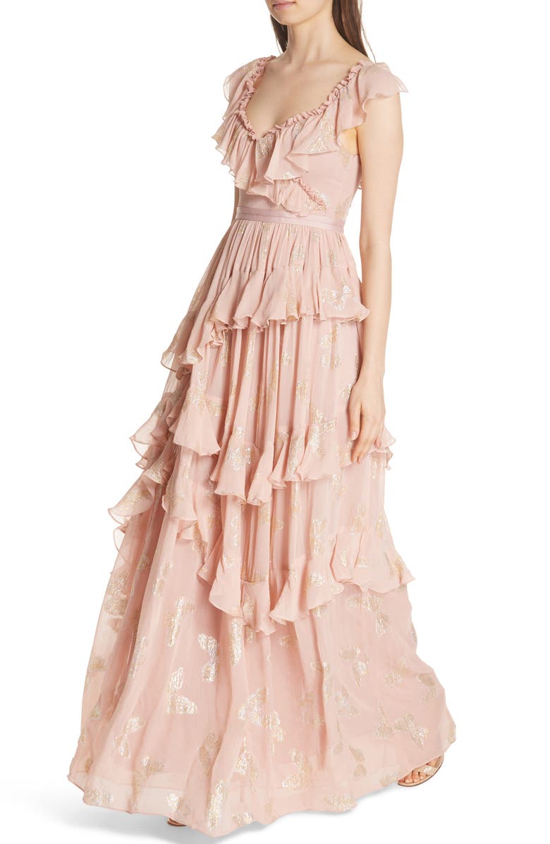 Needle & Thread Ruffled Lurex<sup>®</sup> Butterfly Gown, Alternate, color, 