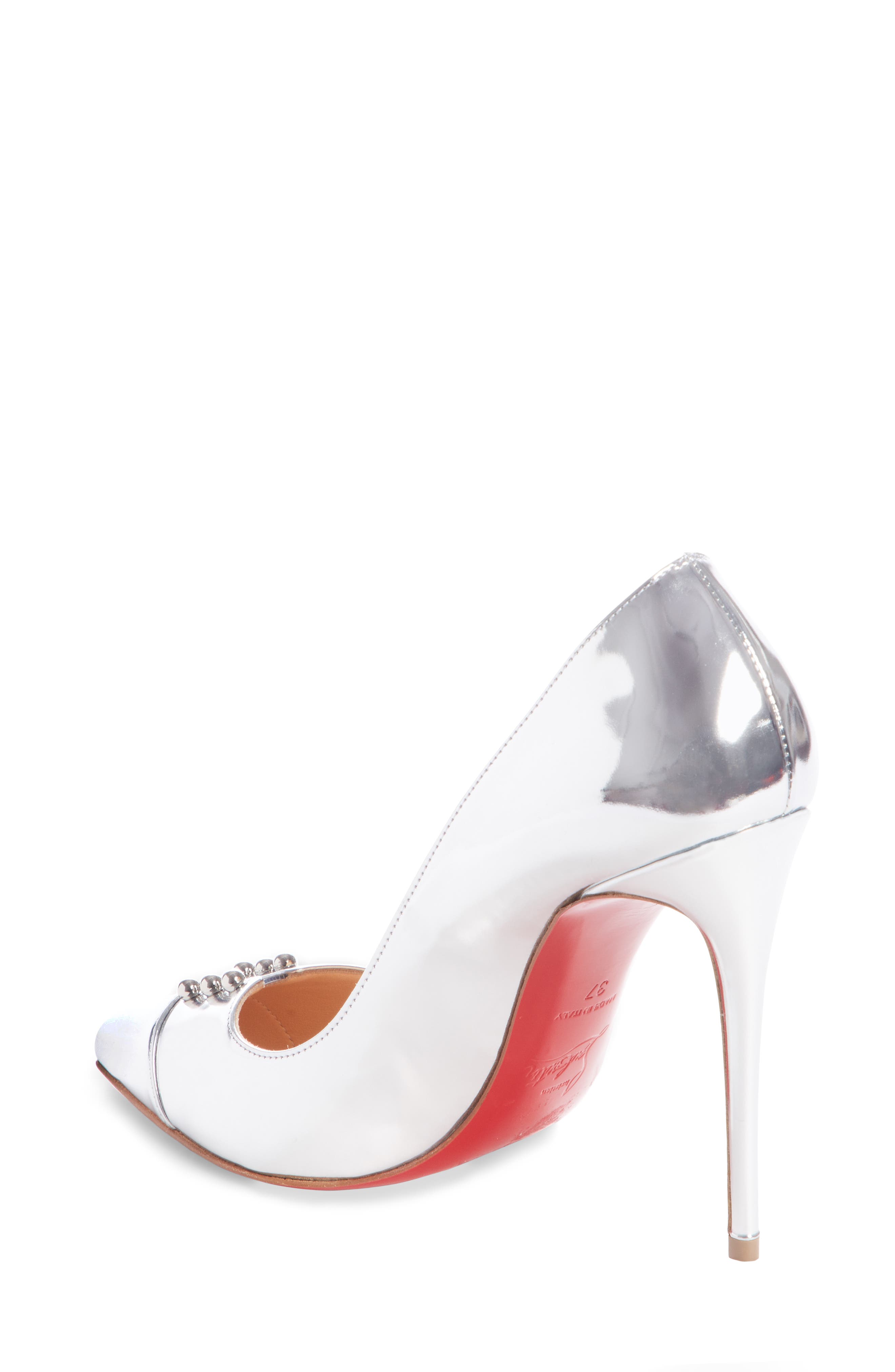 Christian Louboutin Predu Studded Cap Toe Pump, Alternate, color, 