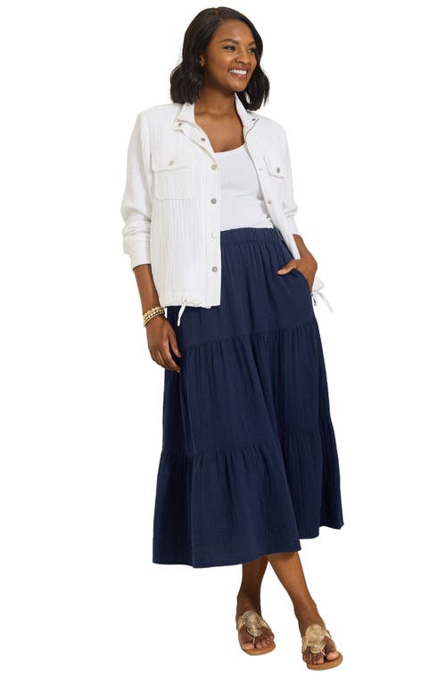 Tommy Bahama Tiered Cotton Gauze Midi Skirt