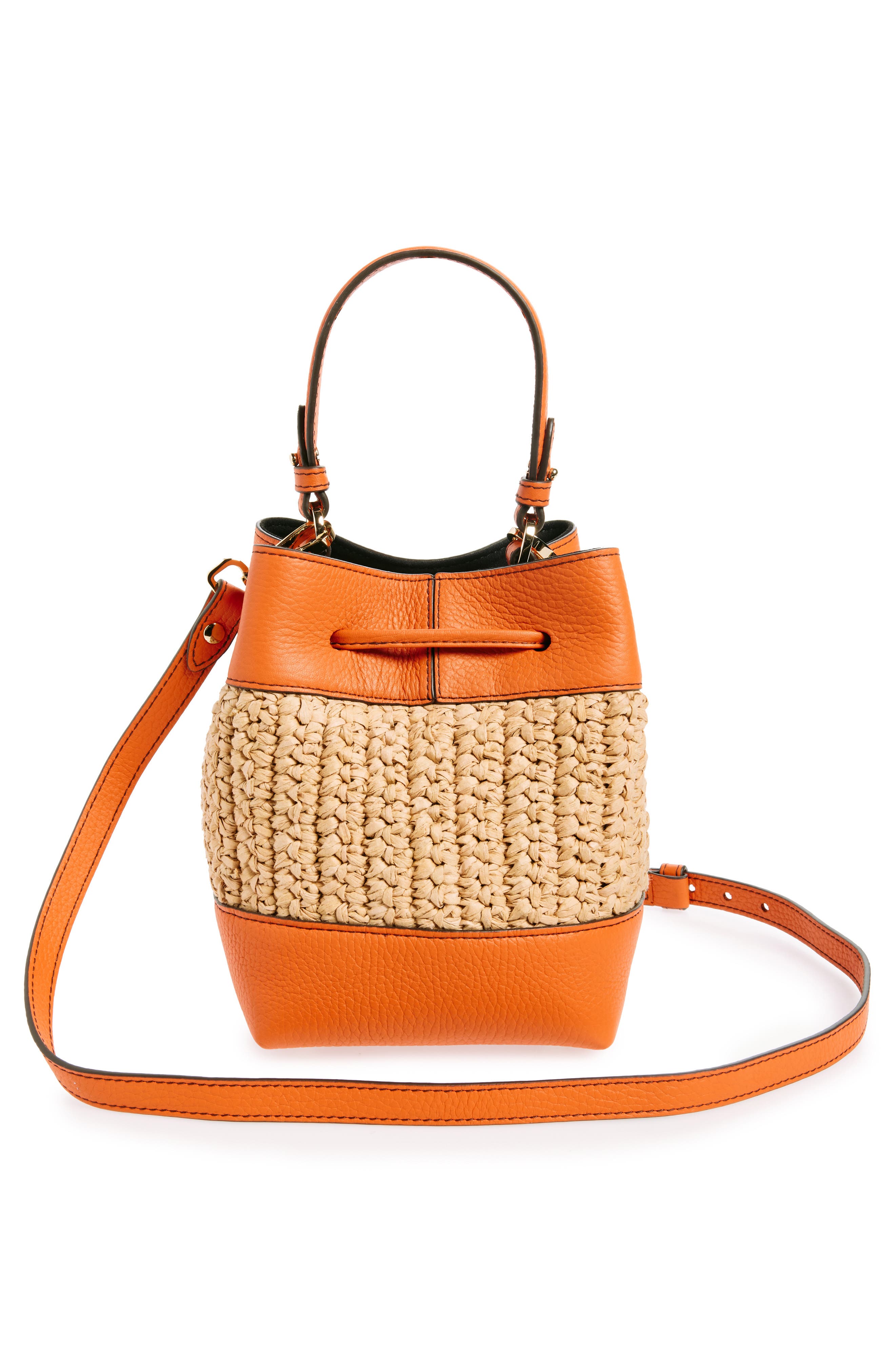 Strathberry Osette Raffia 
Leather Bucket Bag, Alternate, color, 