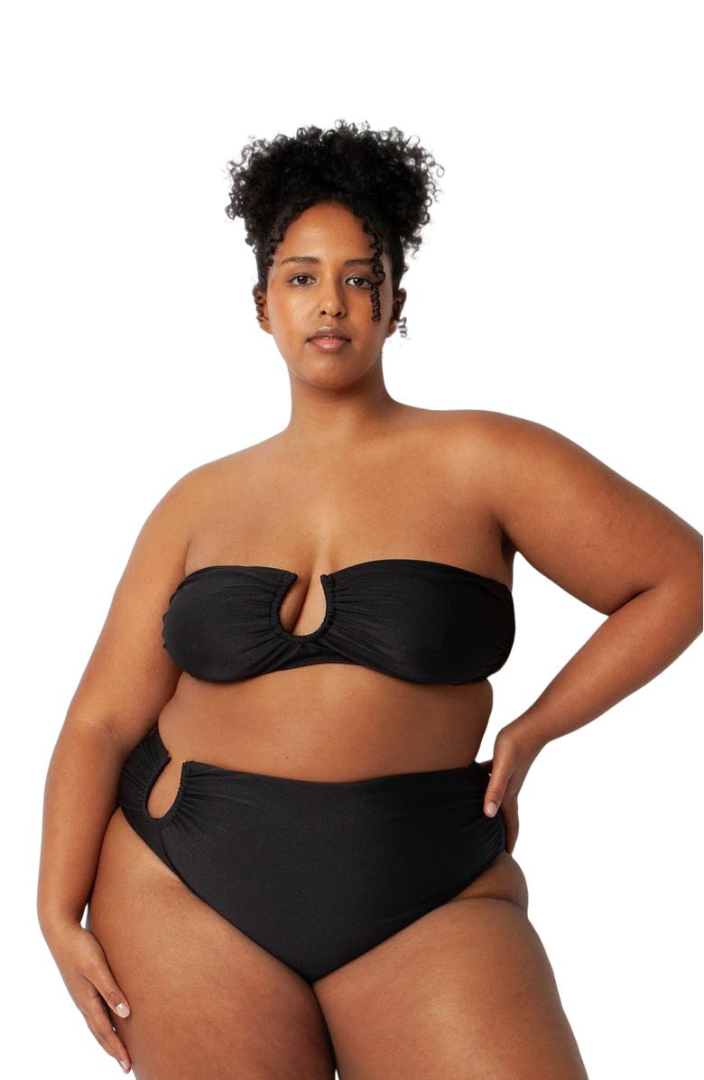 Villa Fresca Sofia Bikini Swimsuit Top, Alternate, color, Black